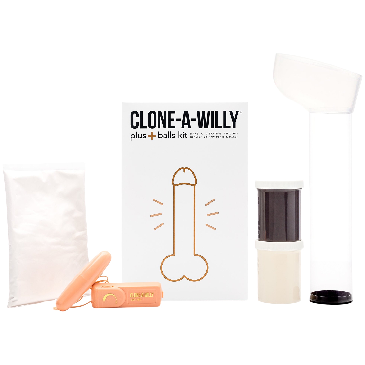Clone-A-Willy Plus Balls DIY Homemade Dildo Kit Deep Skin Tone 1