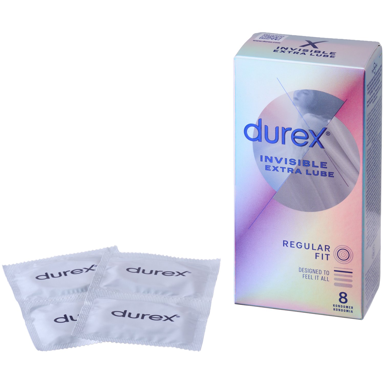 Durex Invisible Regular kondomer med ekstra glidecreme 8-pak - Klar