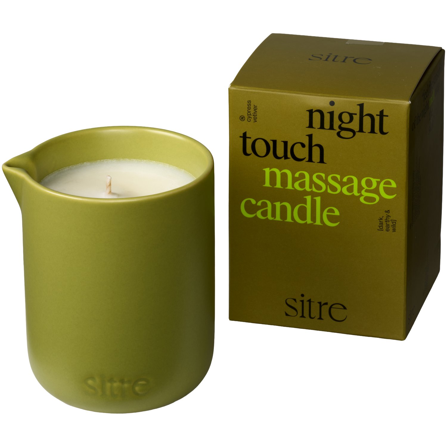 Sitre Night Touch Massage Lys 170 g - Grøn
