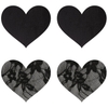Peekaboos Nipple Stickers Hjärtan Spets 2-pack - Svart