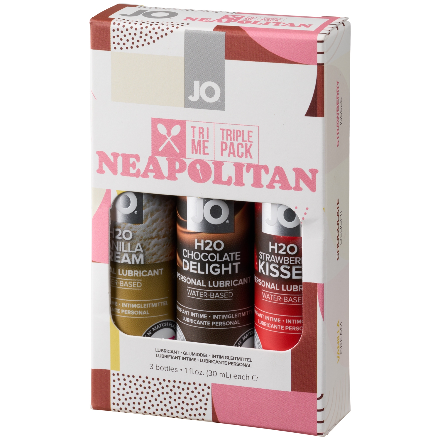 System JO Tri Me Neapolitan Aromatisiertes Gleitmittel-Set auf Wasserbasis 3 x 30 ml 1