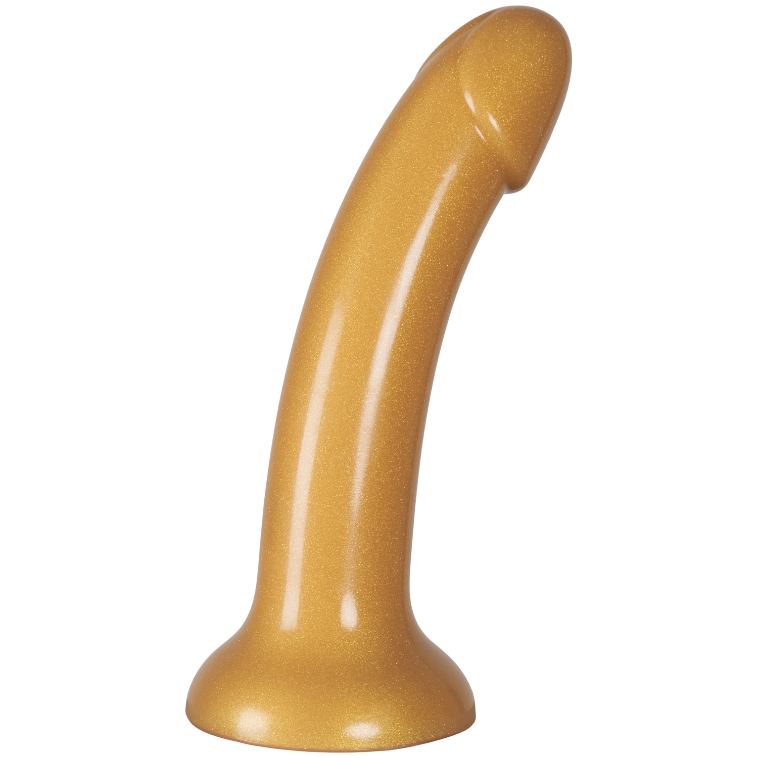 baseks Sparkling Gold Silikone Dildo 18 cm - Gold thumbnail