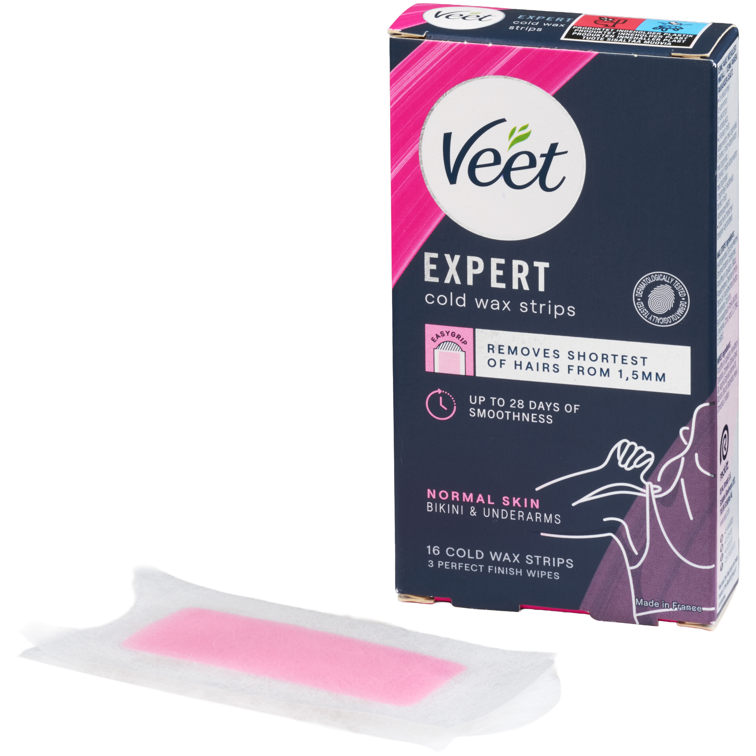 Veet Expert Bandes de cire froide Maillot & Aisselles pour peaux normales x16 var 1