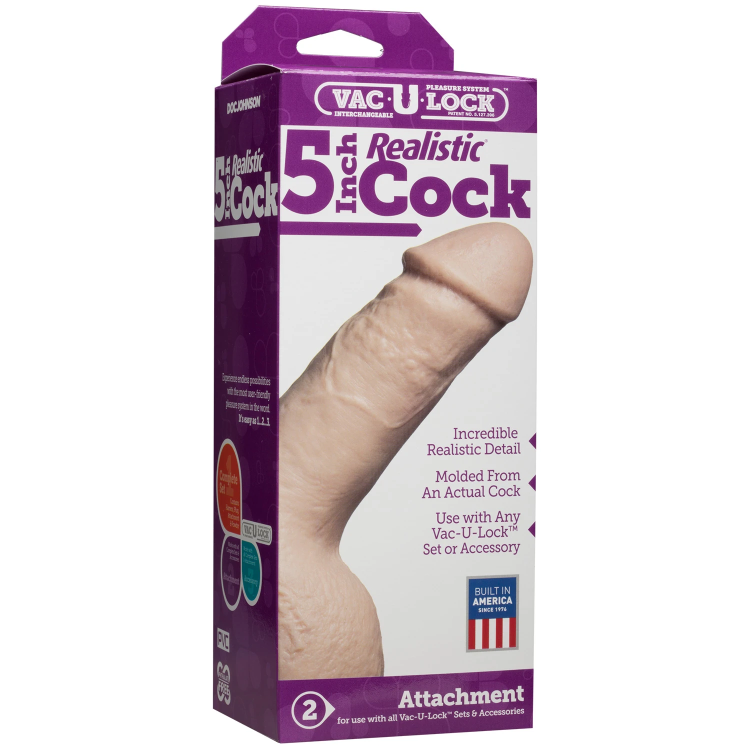 Vac-U-Lock Realistisk Dildo 13 cm 1