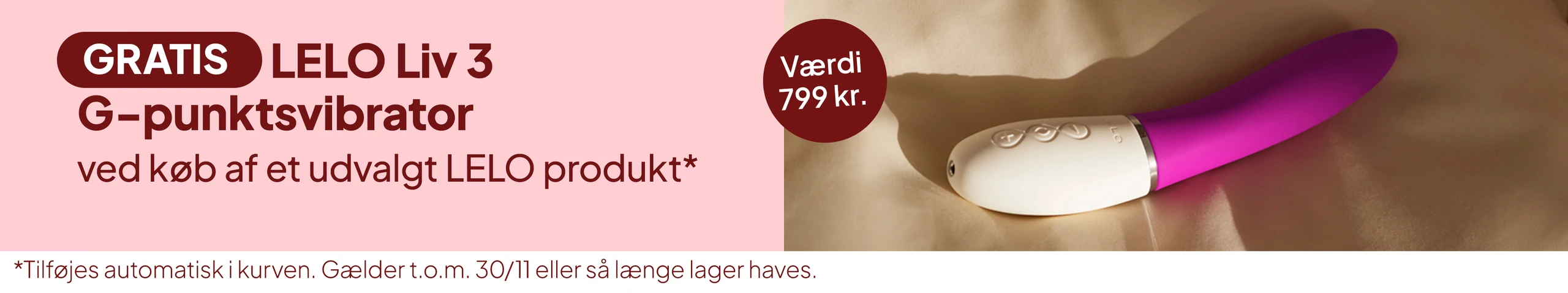 Gratis LELO Liv 3 G-punktsvibrator ved køb af et udvalgt LELO produkt
