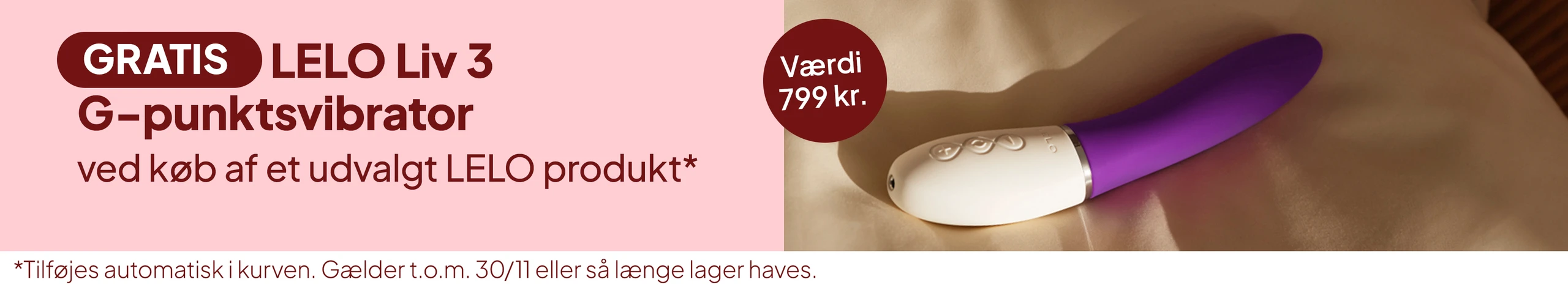 Gratis LELO Liv 3 G-punktsvibrator ved køb af et udvalgt LELO produkt