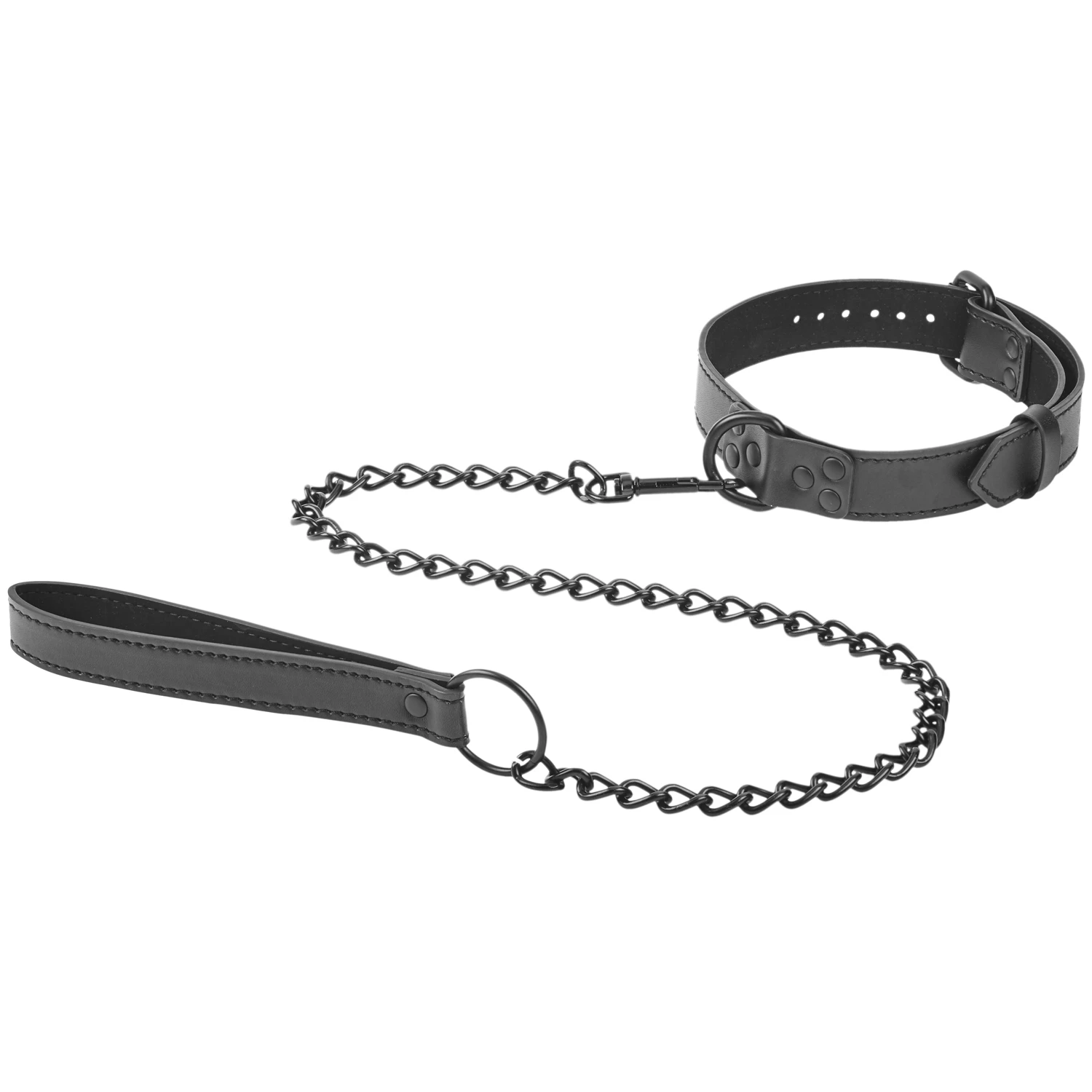 Obaie Kunstlederhalsband mit Kette var 1