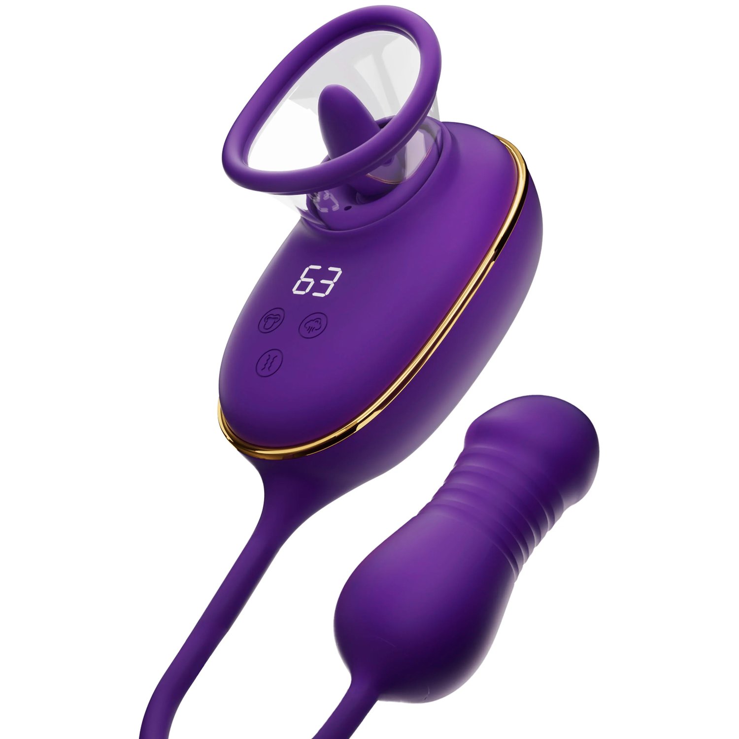 She.E.O Klitoris Tunge Vibrator med Anal Stimulator - Lilla