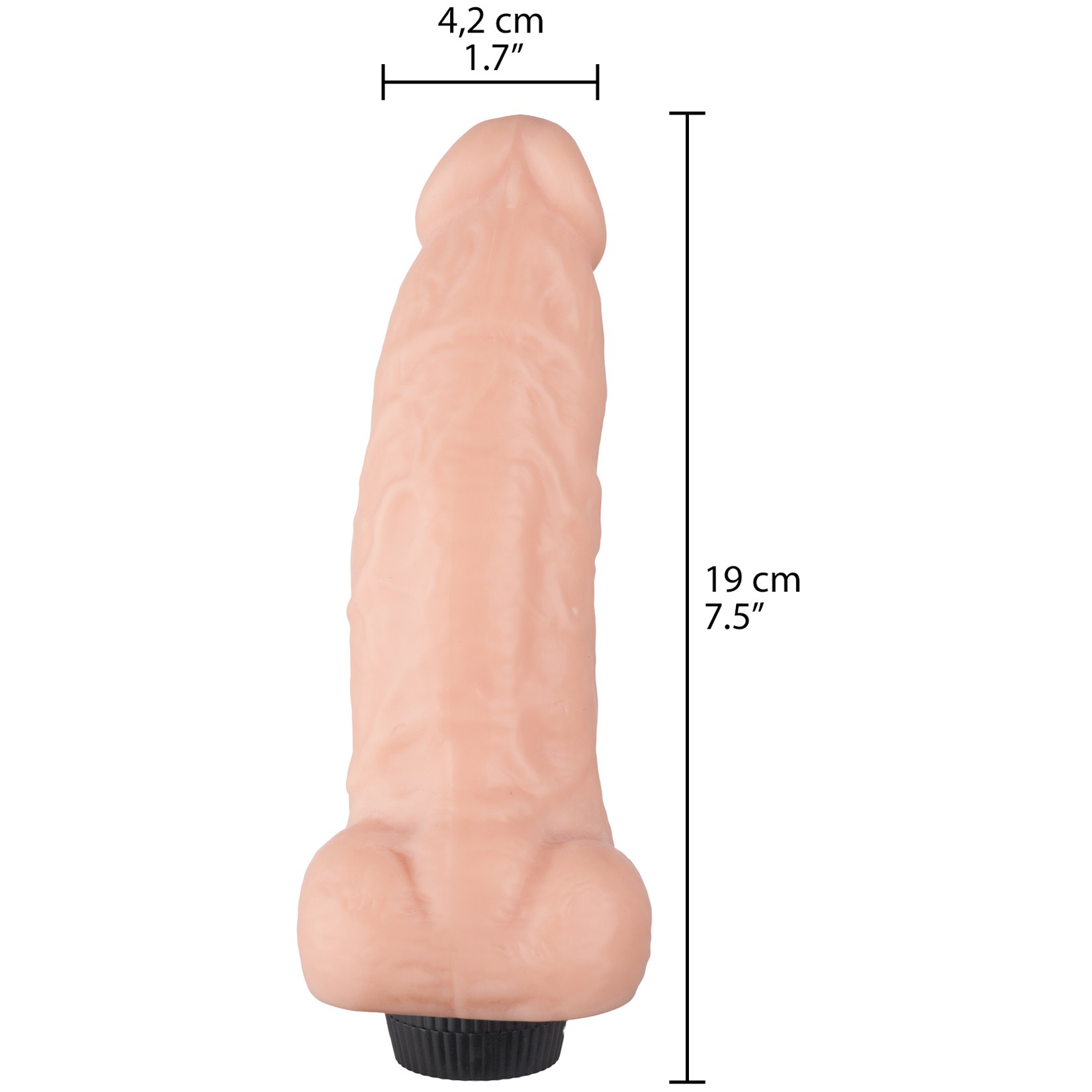 Willie City Realistisk Dildo Vibrator med Kugler 19 cm var 2