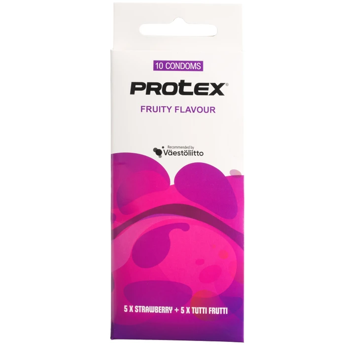 Protex Fruity Flavour Aardbei & Tutti Frutti Condooms 10 stuks var 1
