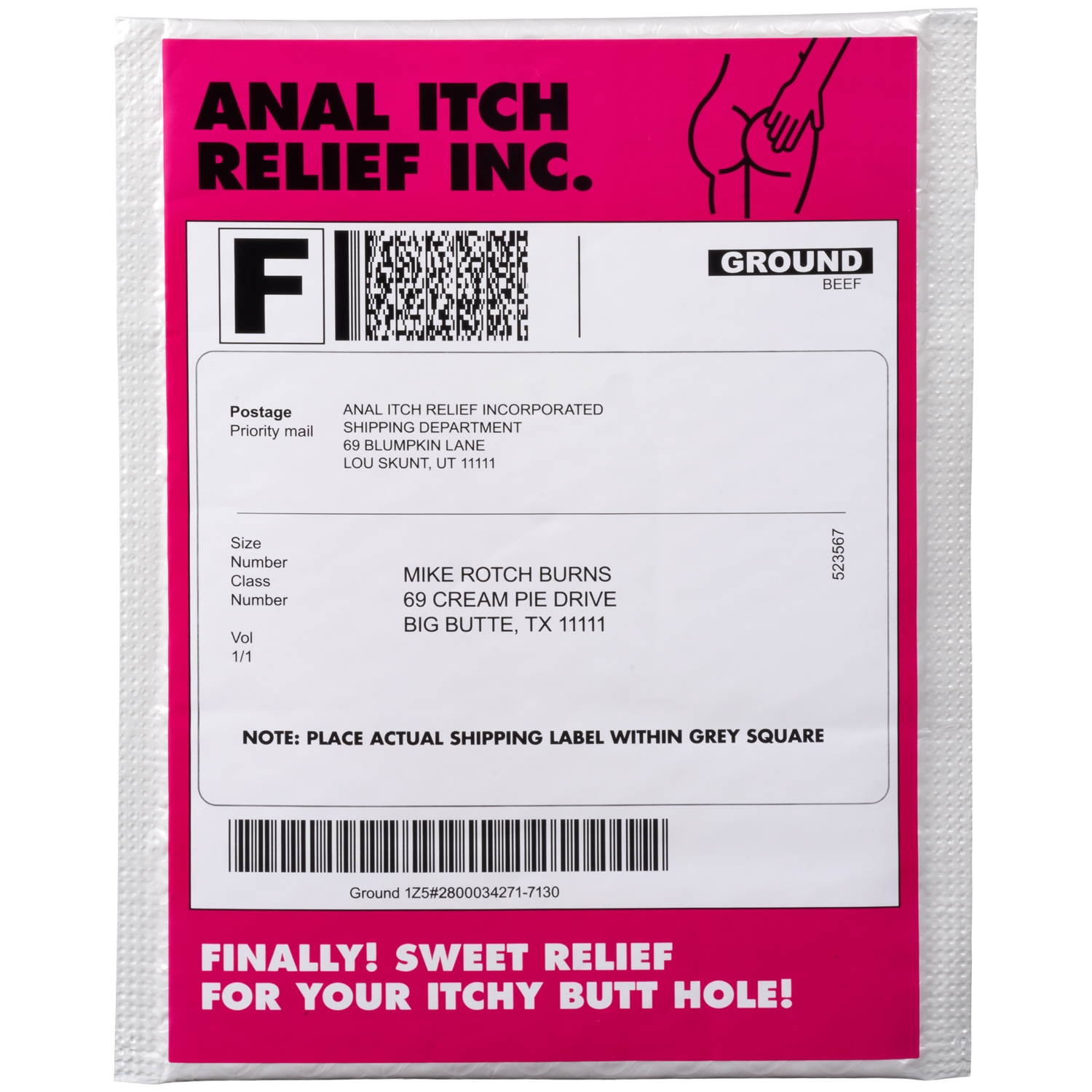 Frisky Anal Itch Relief Inc. Prank