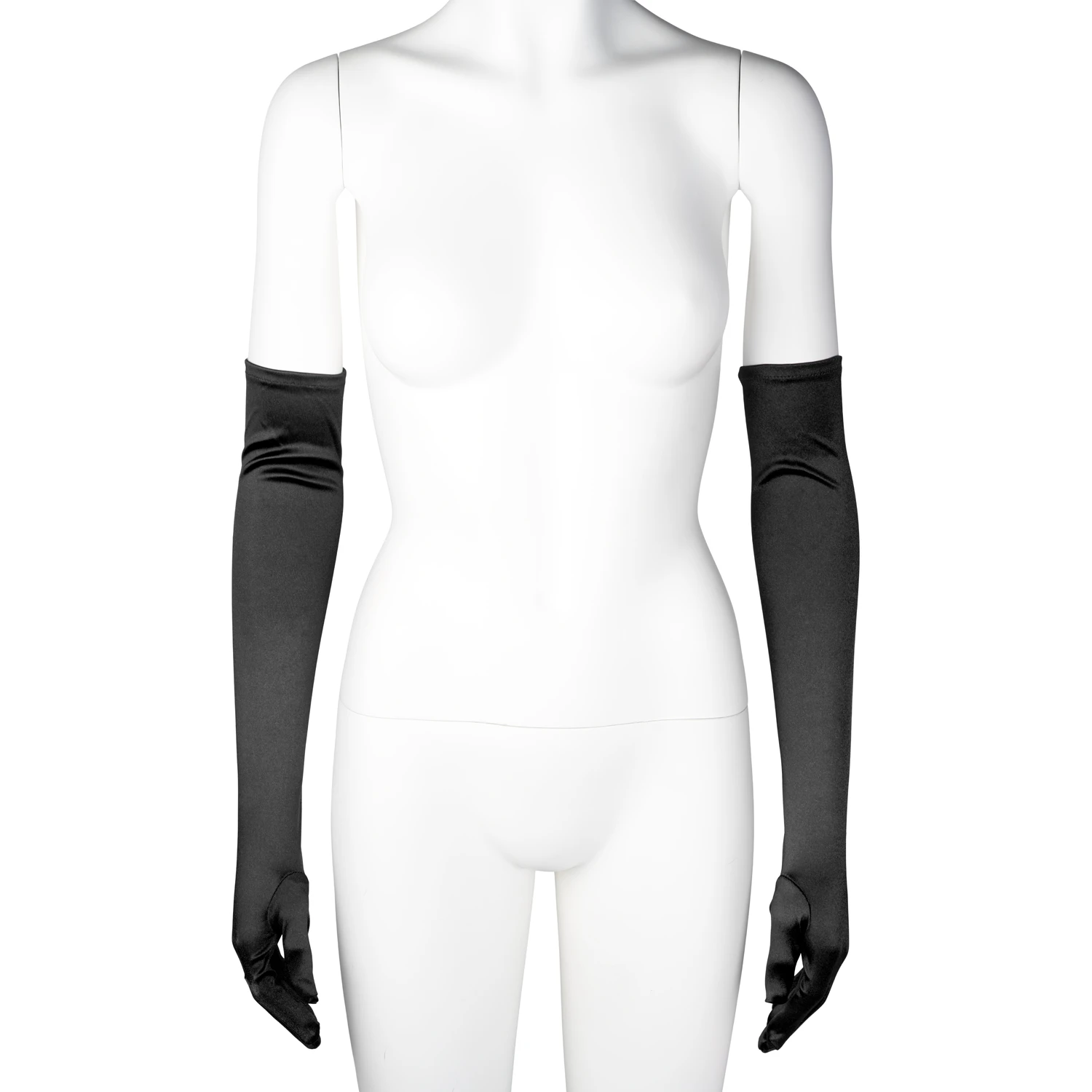 Baseks Lange Sorte Satin Handsker var 2