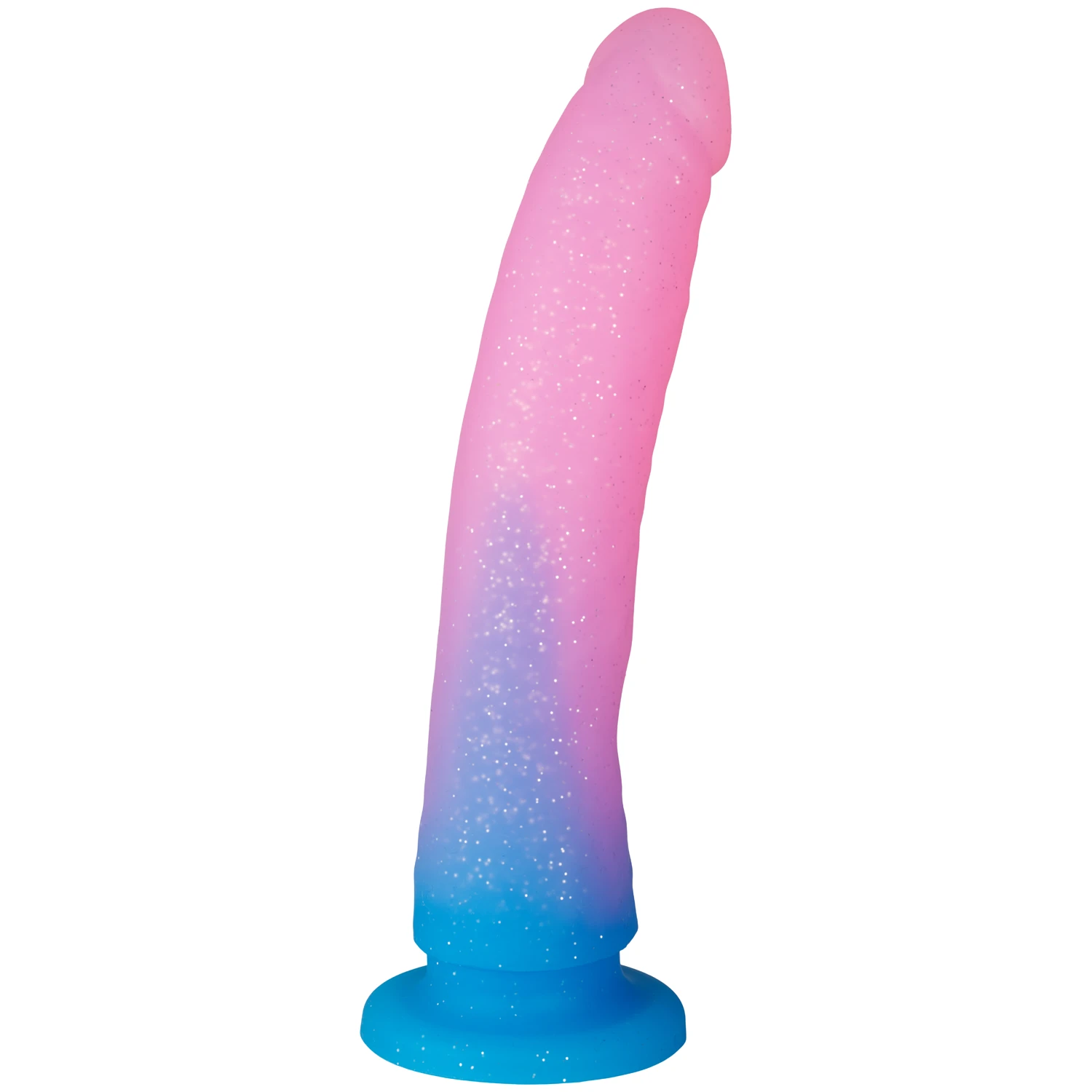 Baseks Gradient Glitter Stor Blå Dildo 22,5 cm var 1
