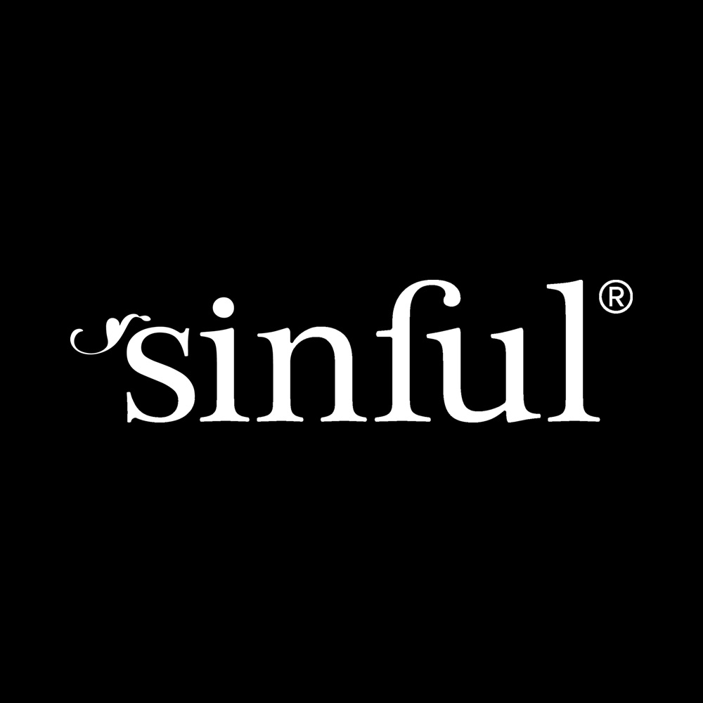 White Sinful logo on black background