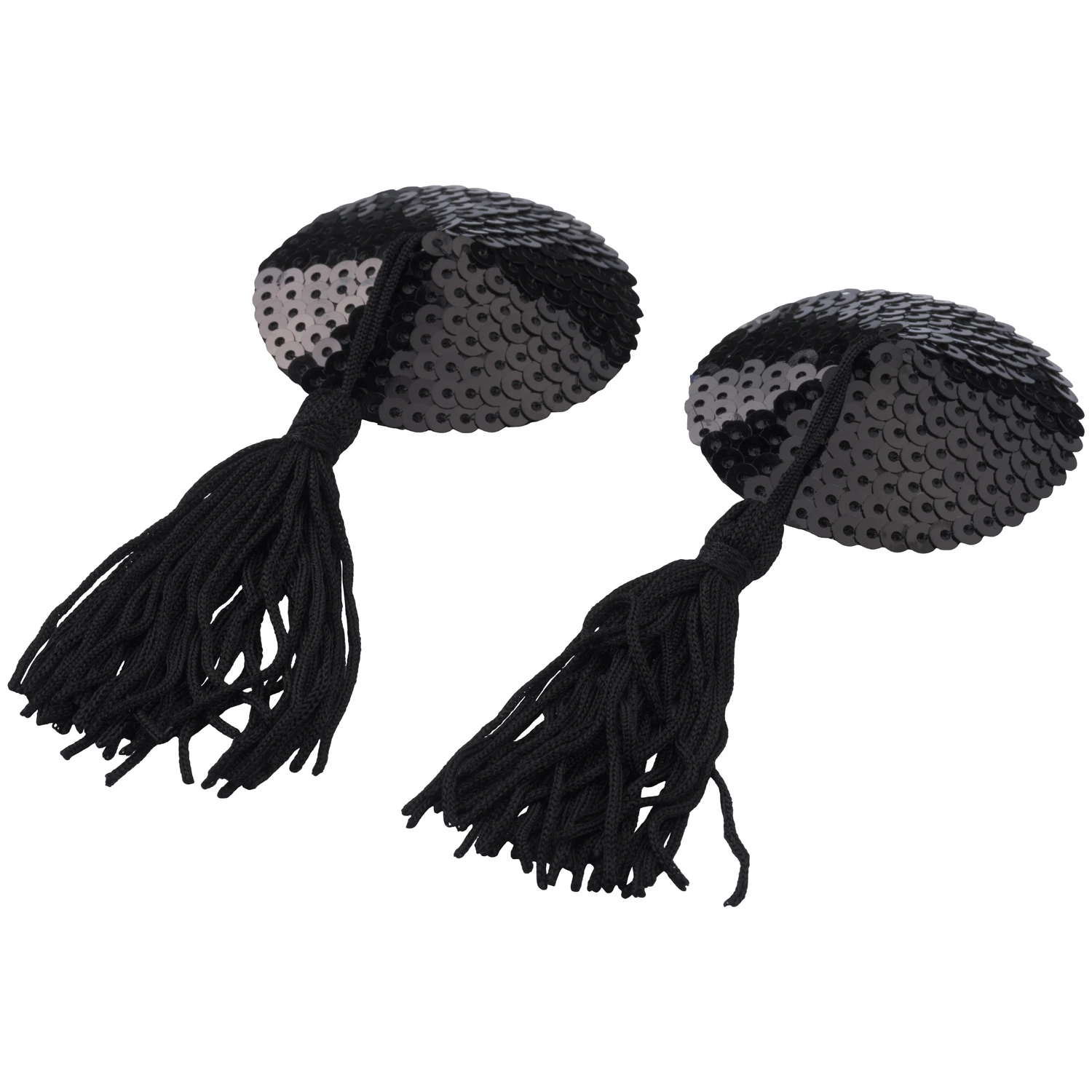 Baseks Black Ronde Tepelstickers met Kwastjes var 1