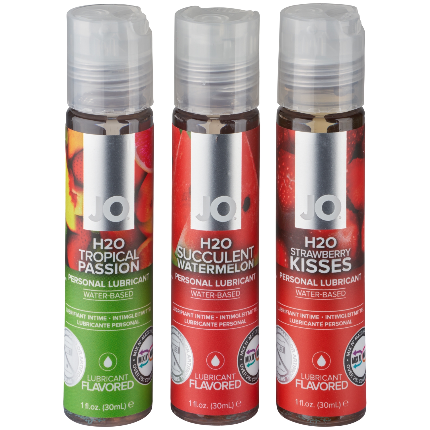 System JO Tri Me Aromatisiertes und Wasserbasiertes Gleitmittel Set 3 x 30 ml 1