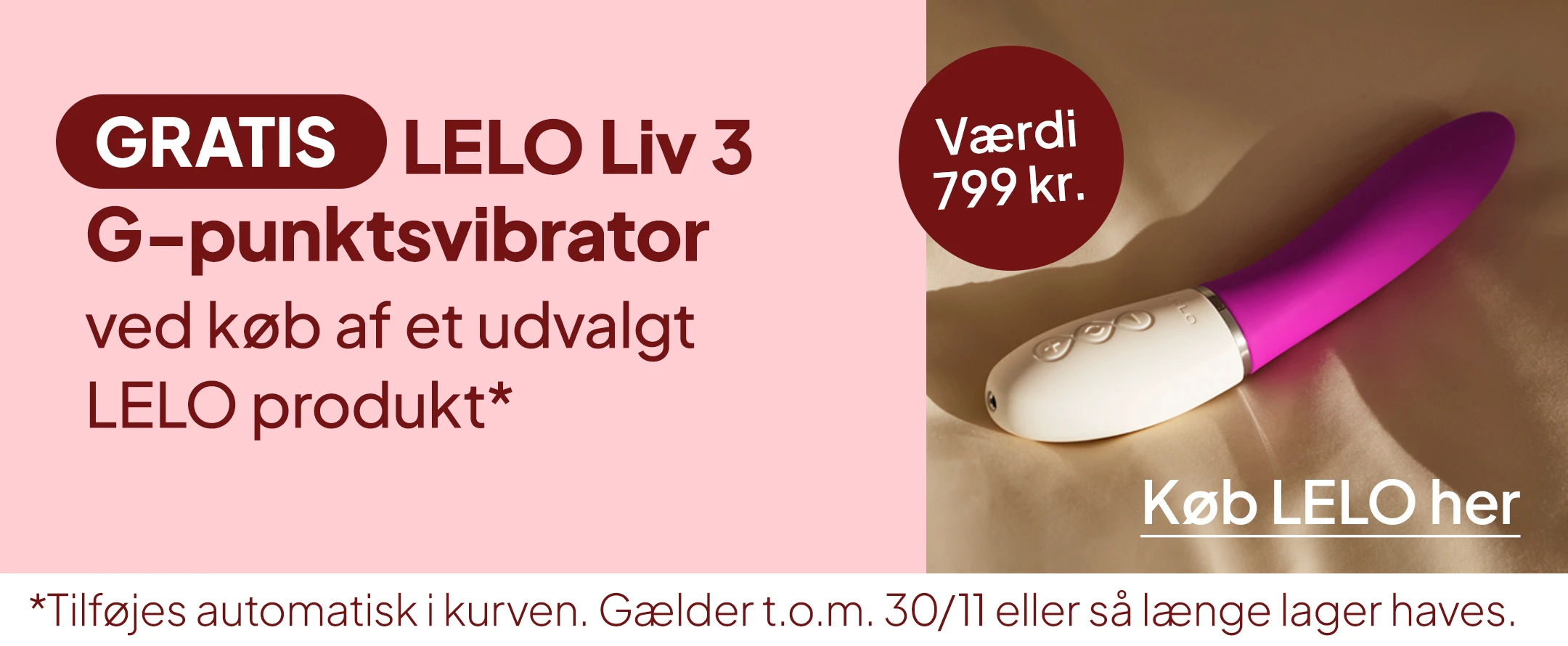 Gratis LELO Liv 3 G-punktsvibrator ved køb af et udvalgt LELO produkt