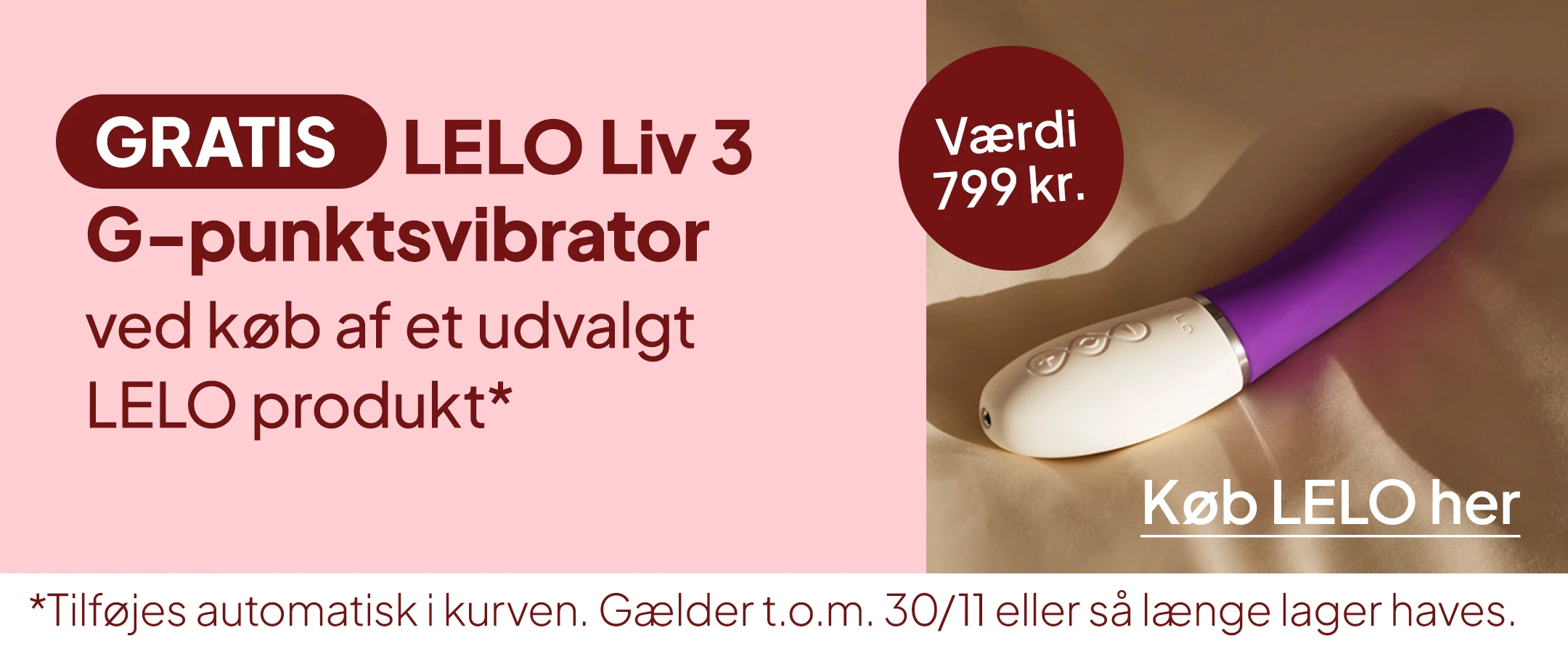 Gratis LELO Liv 3 G-punktsvibrator ved køb af et udvalgt LELO produkt