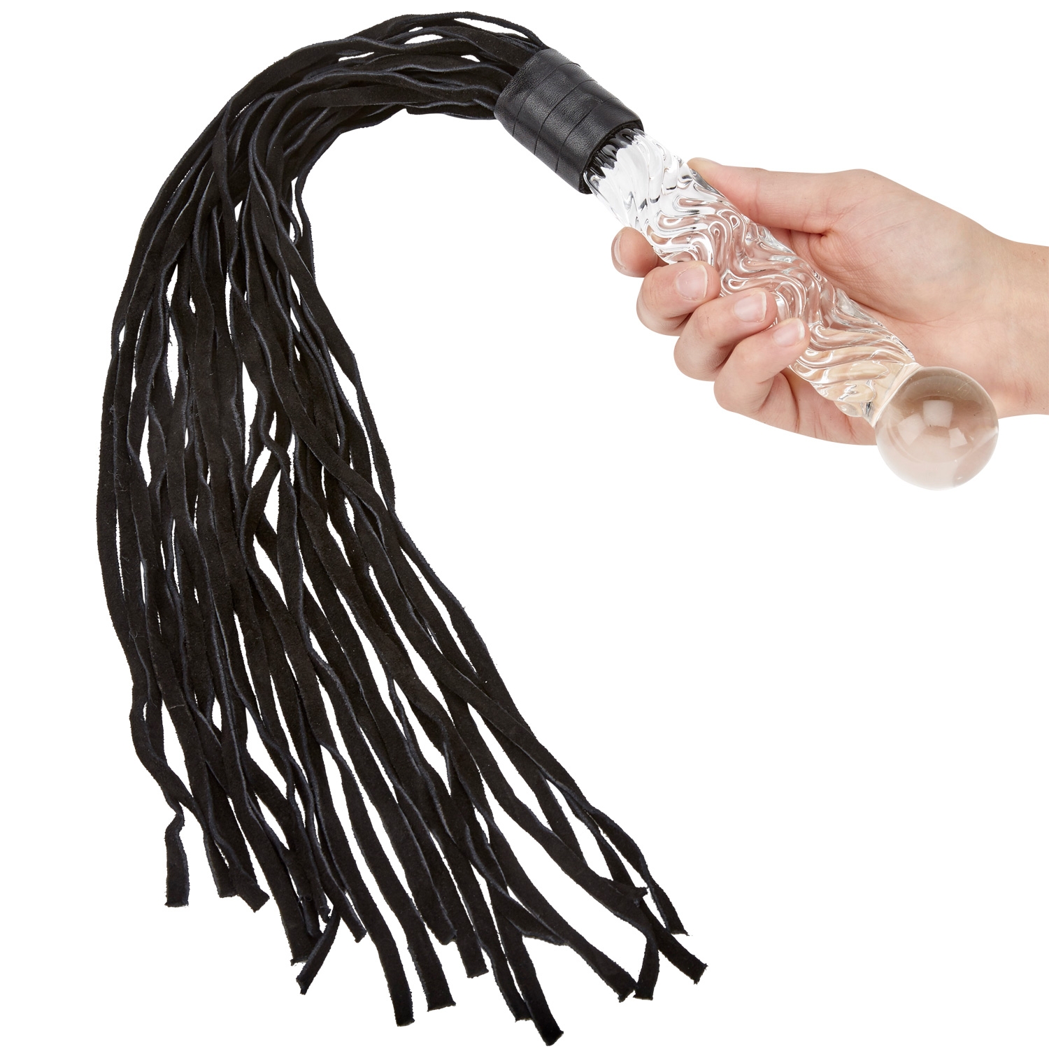 Icicles No 38 Fouet avec Poignée Gode en Verre 66 cm 1