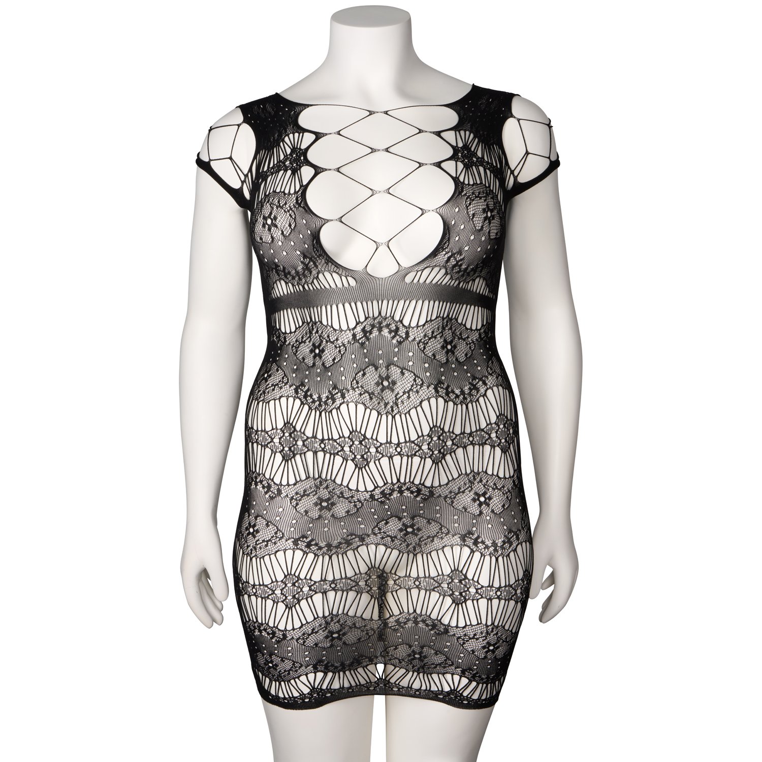 NORTIE Lilya Mini Sort Kjole      - Sort - Plus size