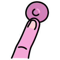 Illustration av ett finger på en bröstvårta