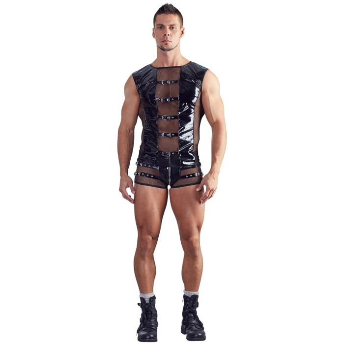 Black Level Lacquer T-Shirt with Fishnet Men var 1