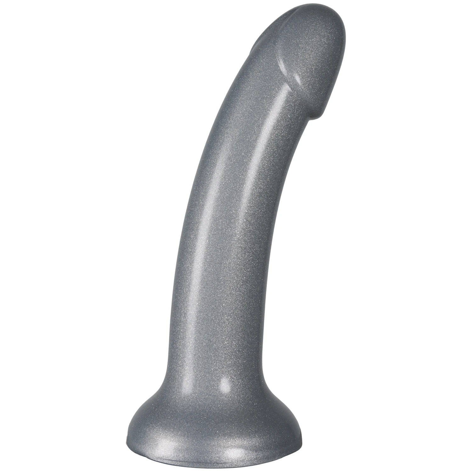 Baseks Glitzernder Silikon-Dildo in Silber 18 cm var 1