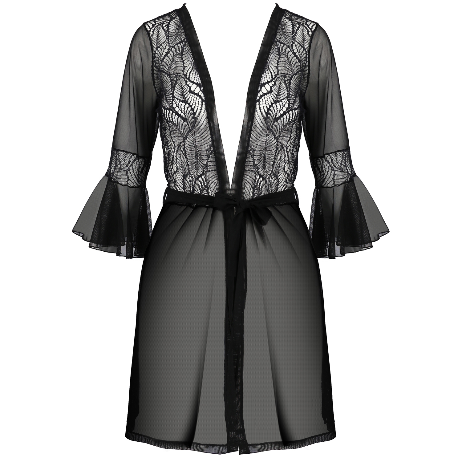 Passion ECO Leafa Kimono en Dentelle - Black - 2XL/3XL