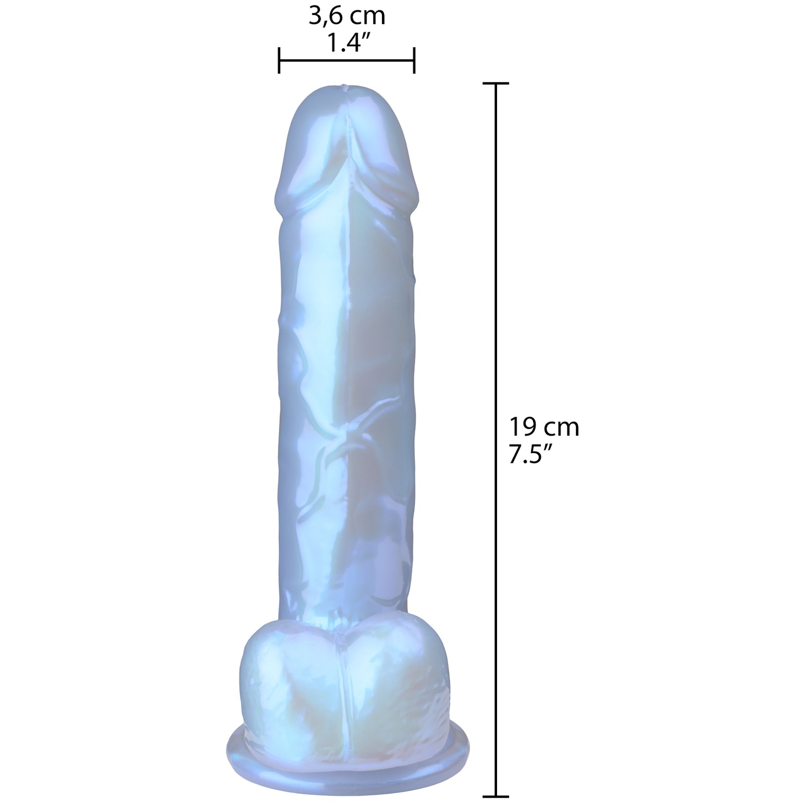 Baseks Purple Pearlescent Dildo med Sugekopp 19 cm var 2