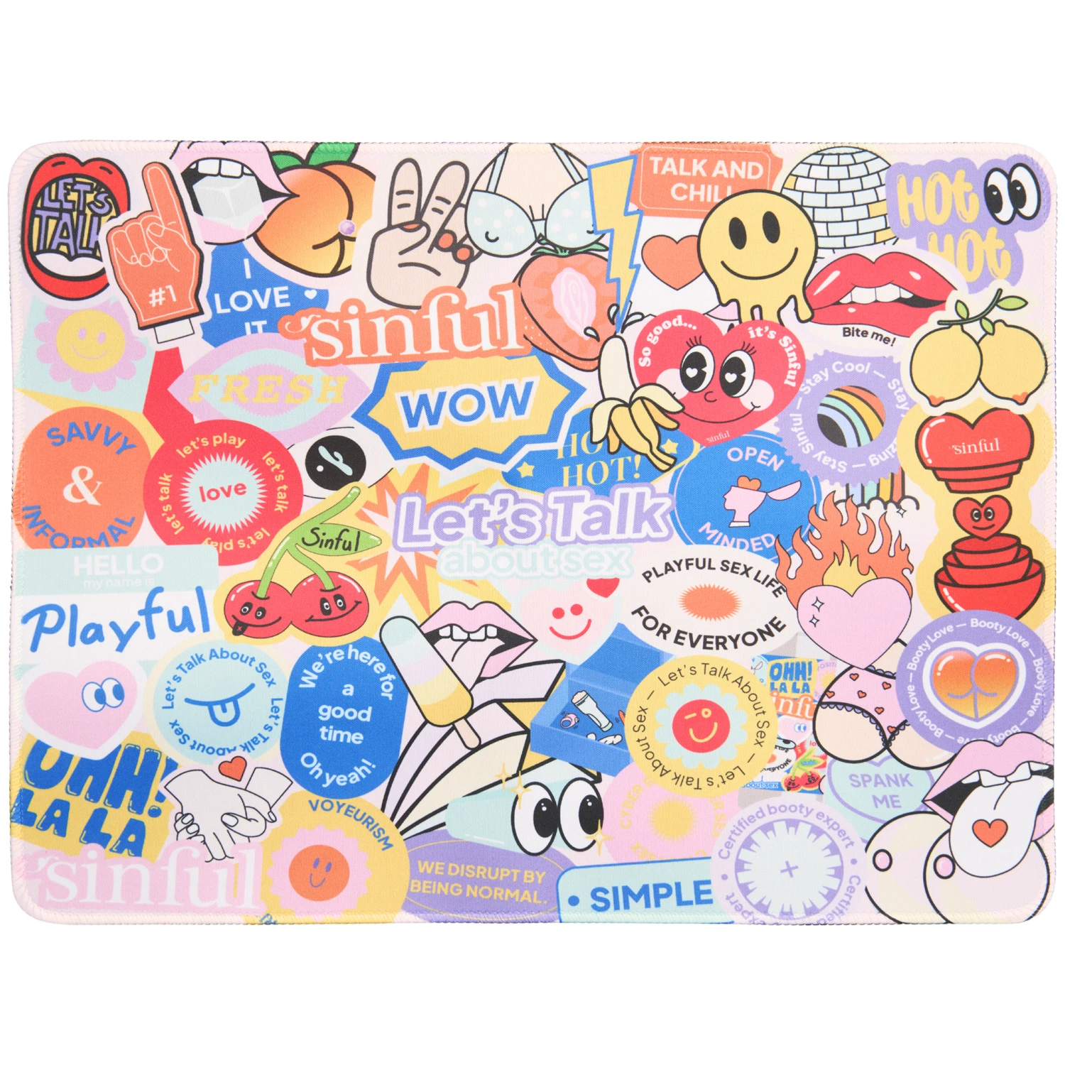 Sinful Sticker-Bomb Musemåtte med Tryk var 2