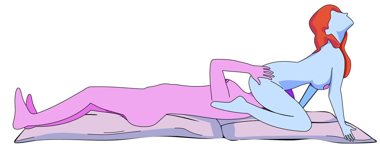 Illustration af to kvinder der laver sexstillingen face sitting