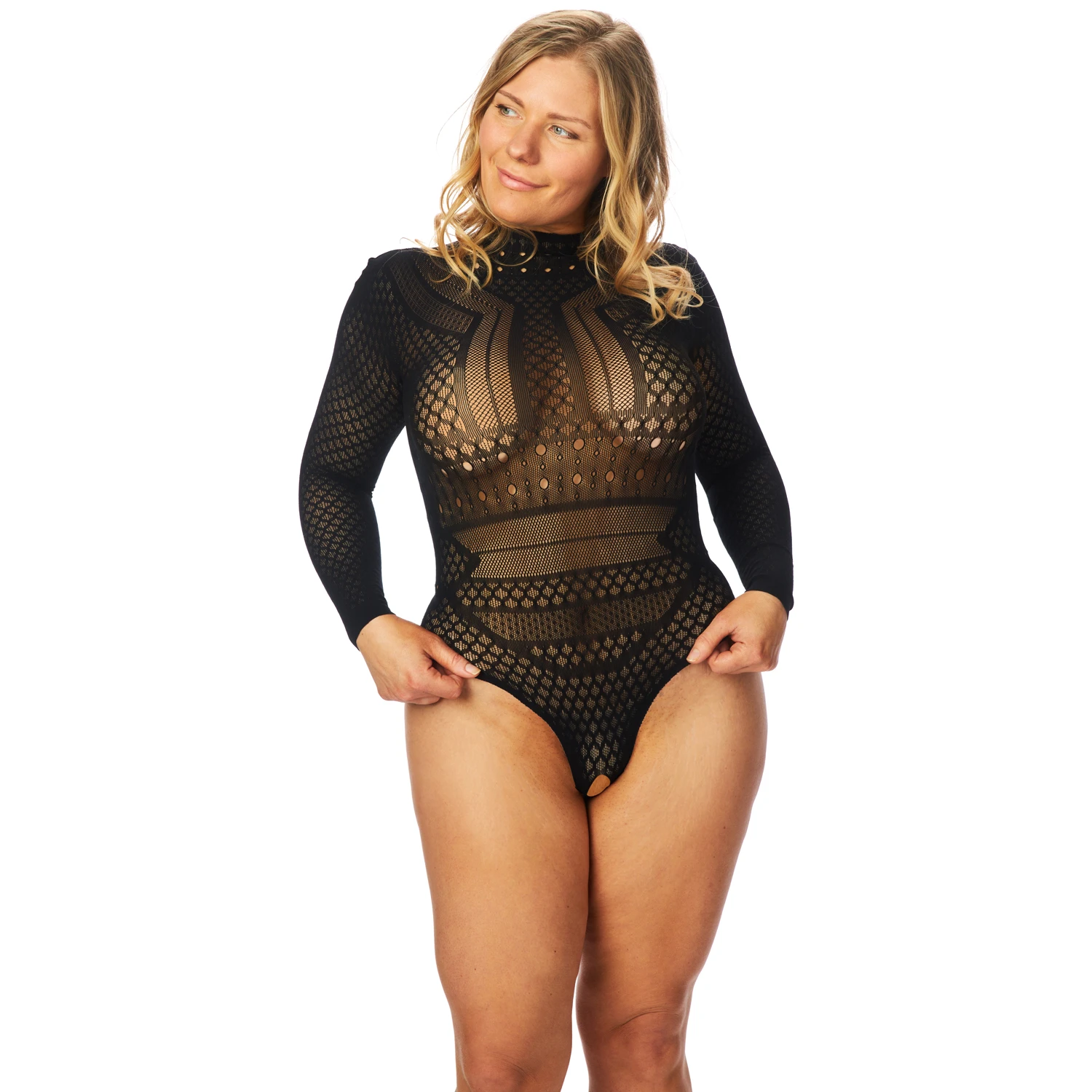 NORTIE Gry Schrittfreier Body mit langen Ärmeln Plus Size var 1