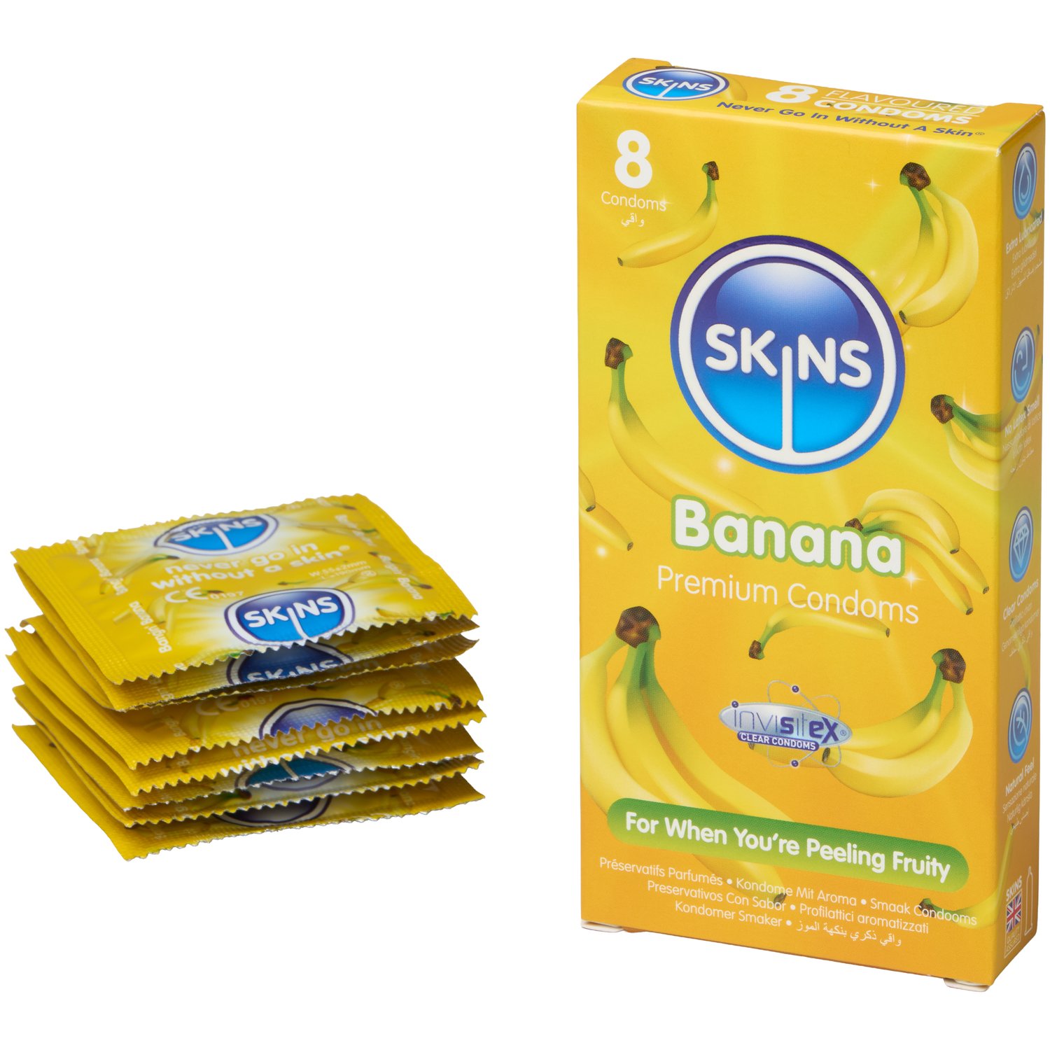 Skins Kondomer med Smag 8 stk - Klar