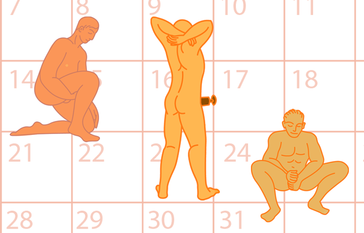 Illustration of different masturbation positions