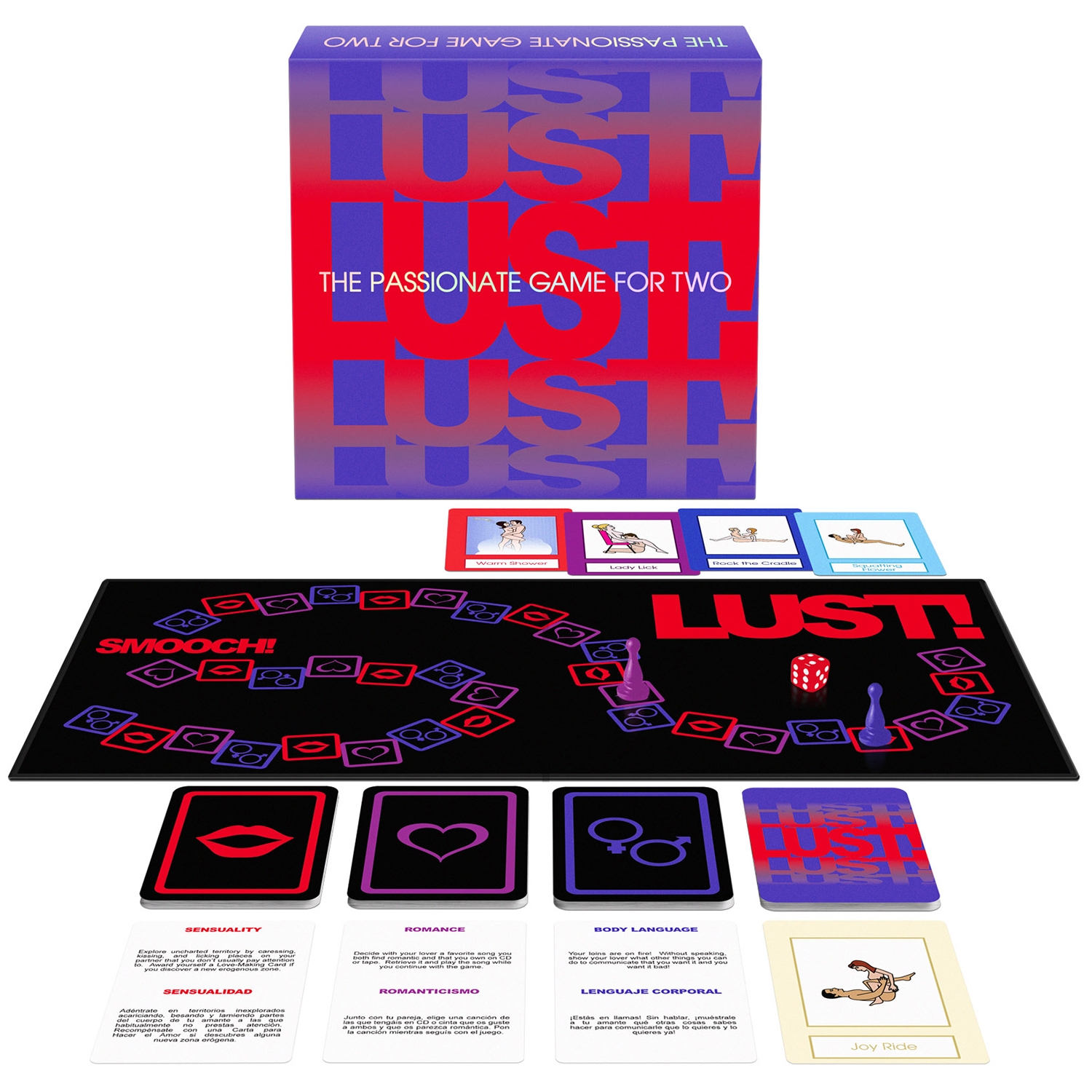 Kheper Games Lust Erotisk Brettspill til Par - Engelsk - Forskjellige farger