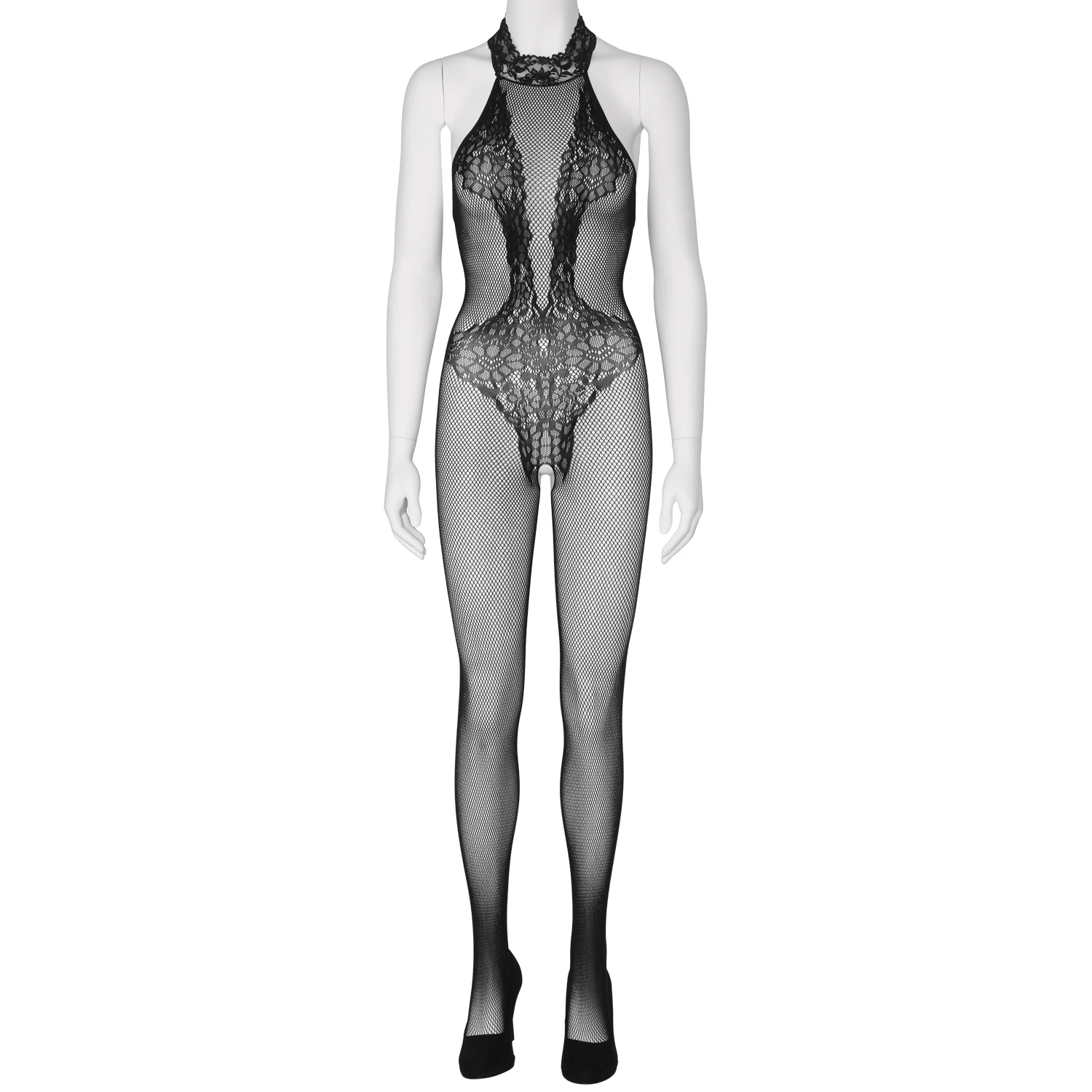 Sheer Fantasy Back to Black Spitzen-Body mit Zier-Tattoo var 1