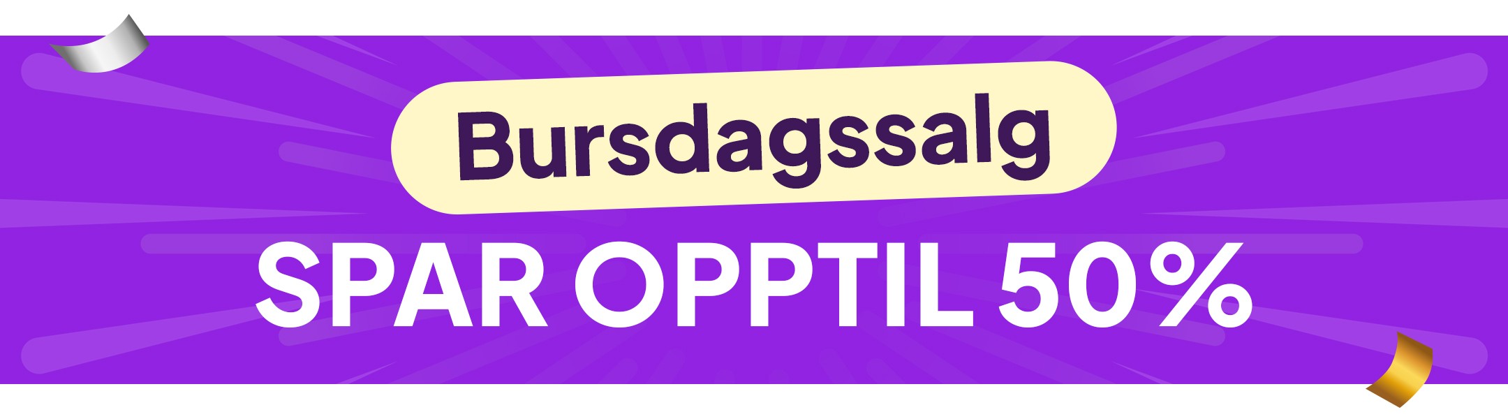 Bursdagssalg. Spar opptil 50%. mobile