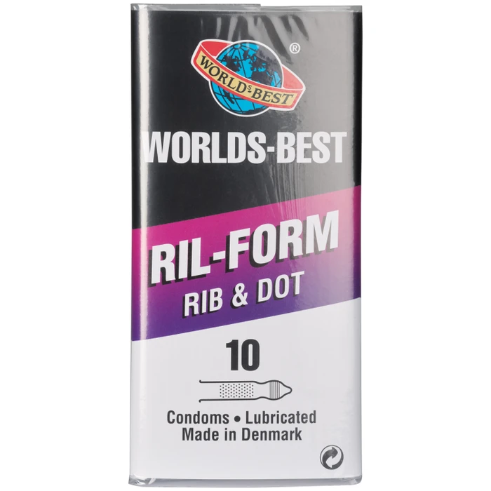 Worlds-best Ril-Form Rib And Dot Kondomit 10 kpl var 1