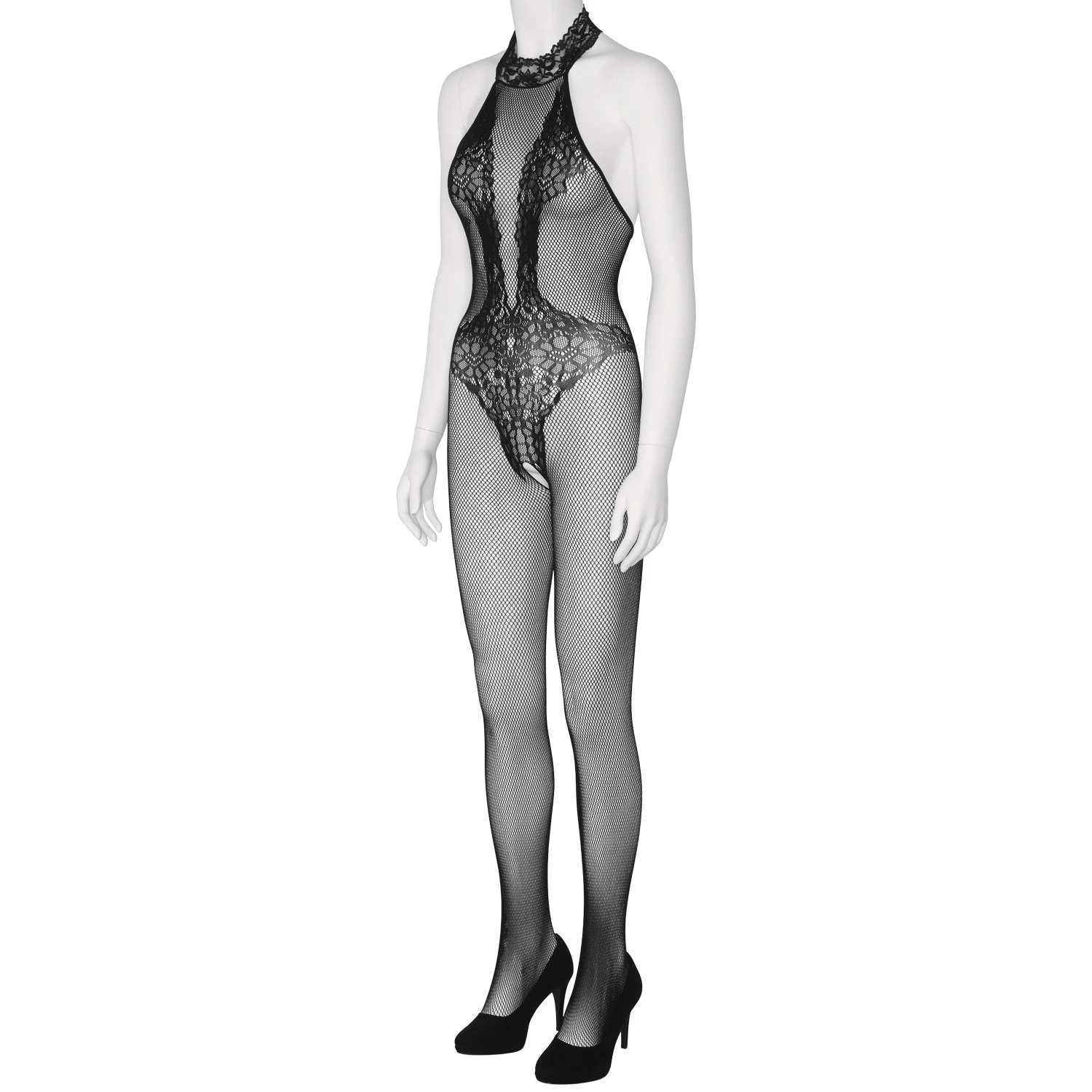 Sheer Fantasy Back to Black Spitzen-Body mit Zier-Tattoo 1