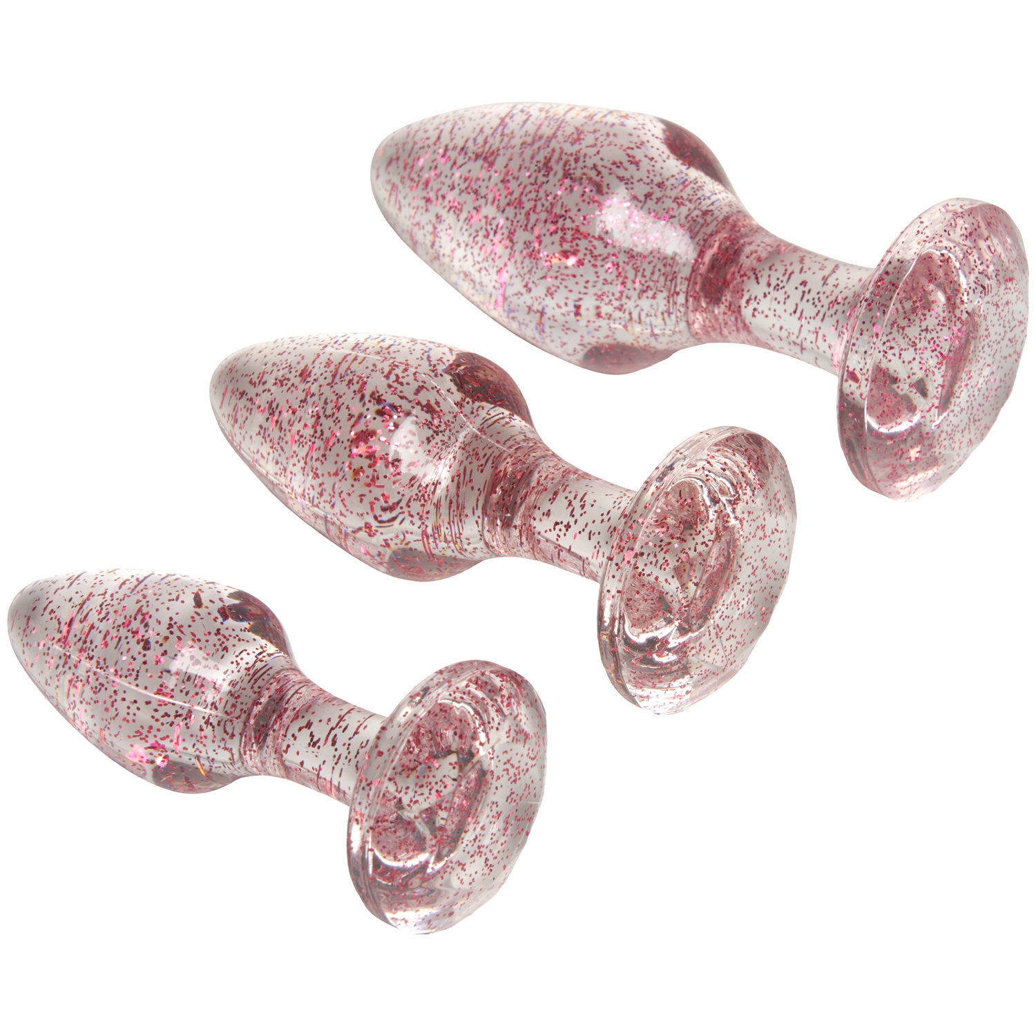 Baseks Pink Glitter Analplugg Set 1