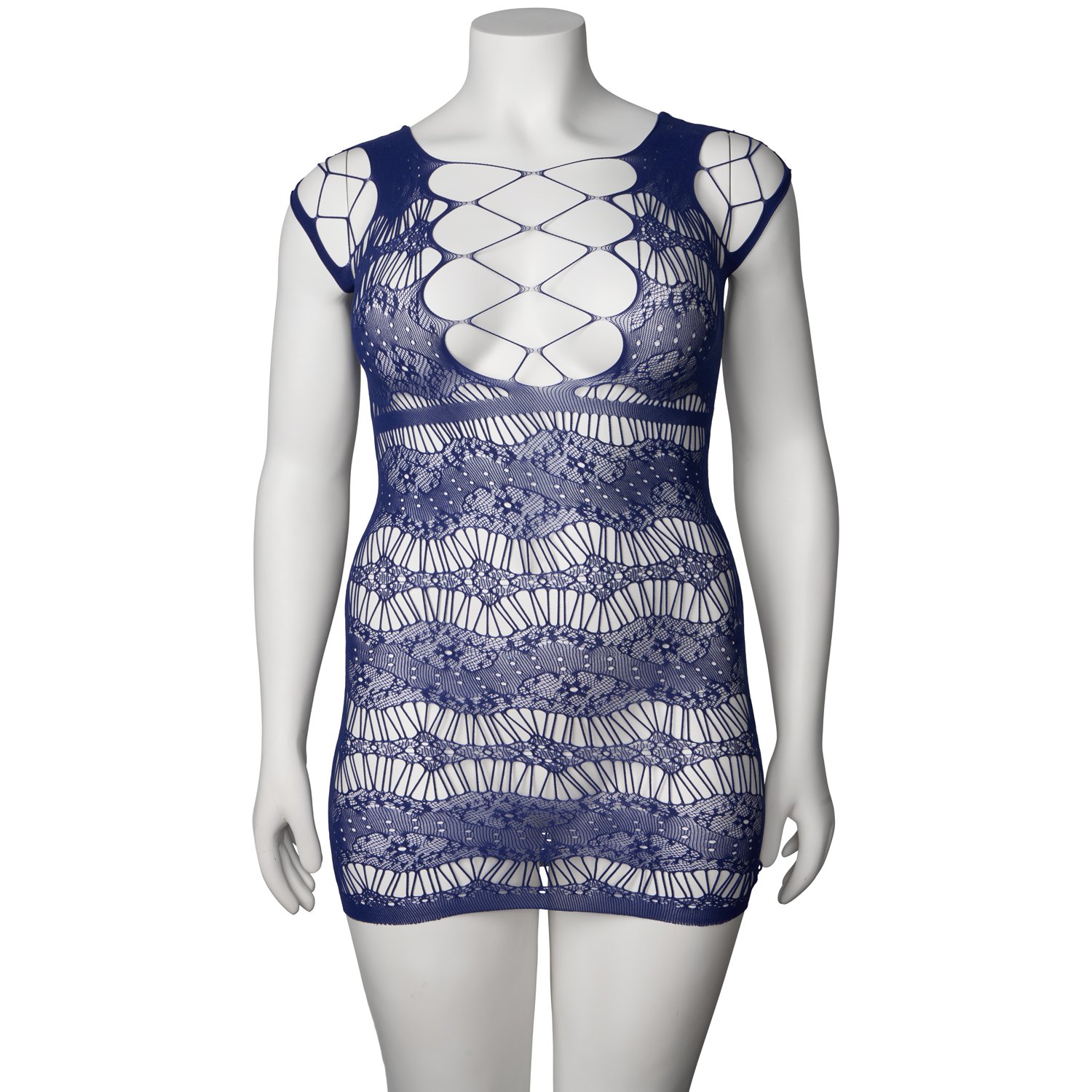 NORTIE Lilya Mini Mørkeblå Kjole      - Blå - Plus size