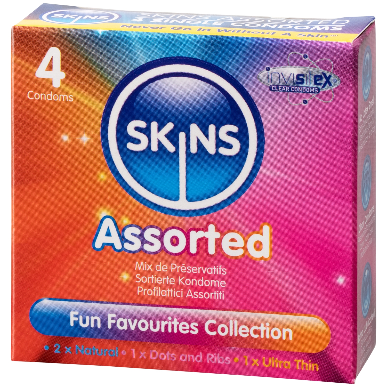 Skins Skins Forskjellige Kondomer 4 stk - Svart