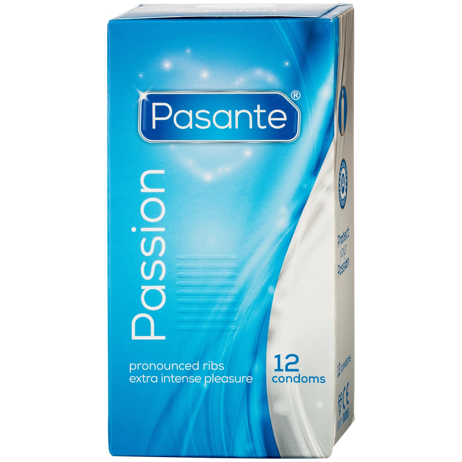 Pasante Passion Ribbed Kondomer 12-pack - Klar