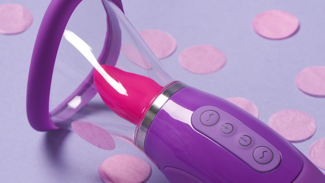 Close-up of purple sex toy