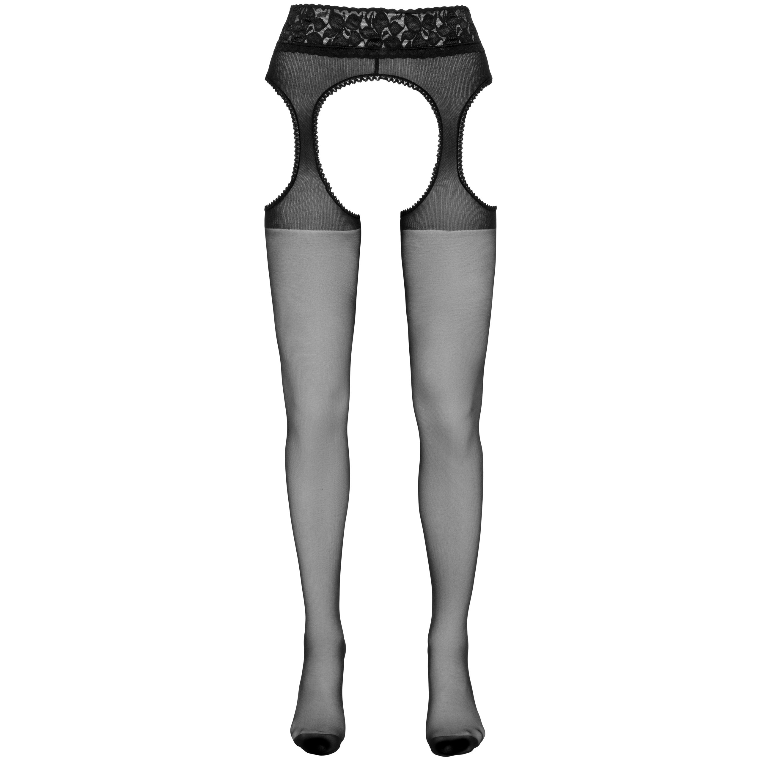 Cottelli Crotchless High Waist Suspender Tights 2