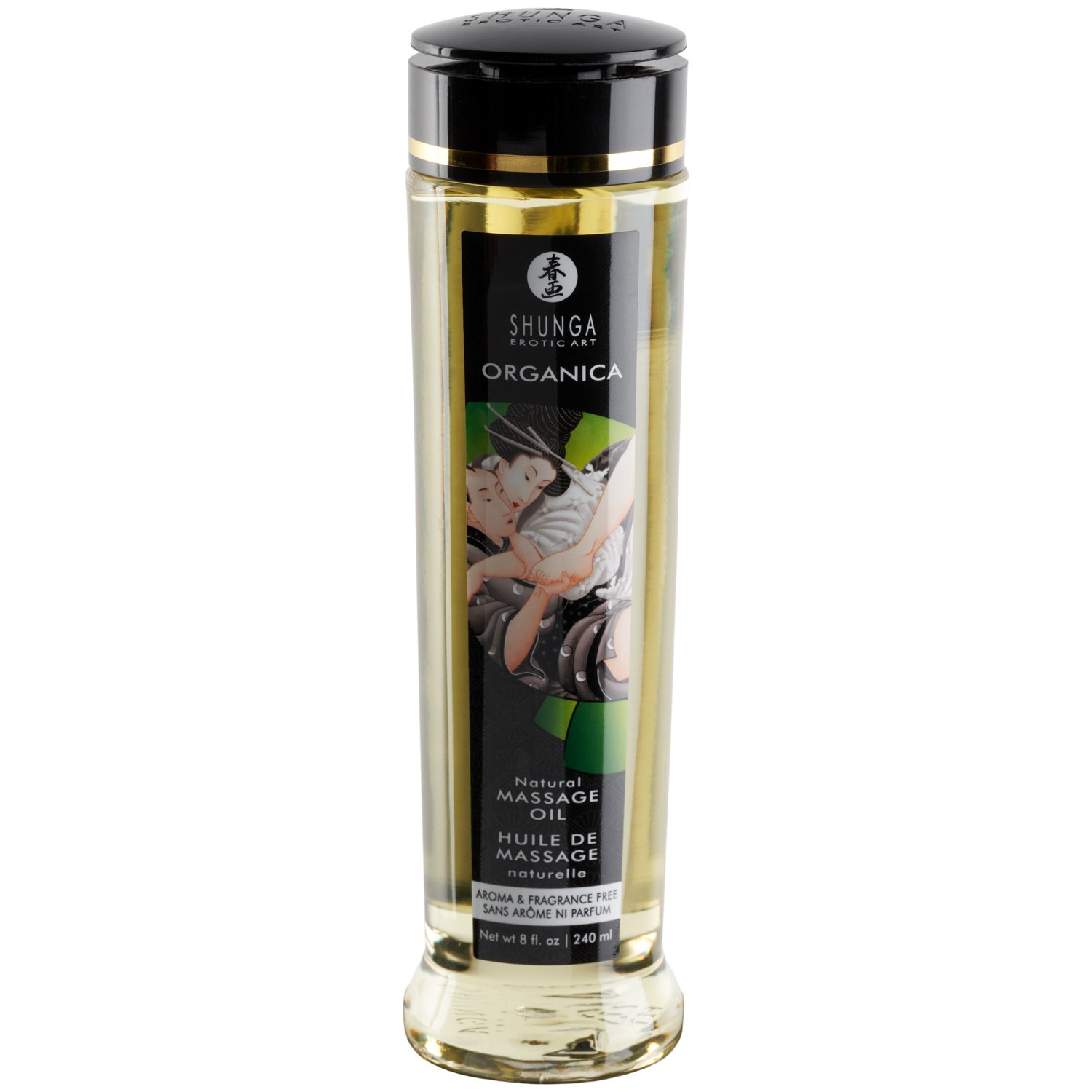 Shunga Organica Sensual Kissable Massageolie 240 ml - Klar
