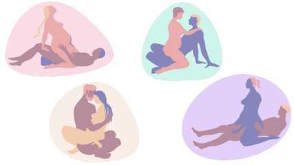 Illustration of different sex positions for pregnant couples