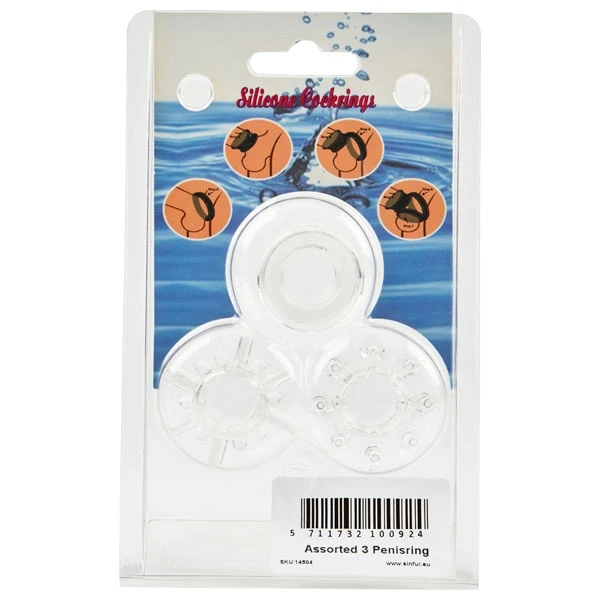 Sæt med 3 Forskellige Penisringe 1