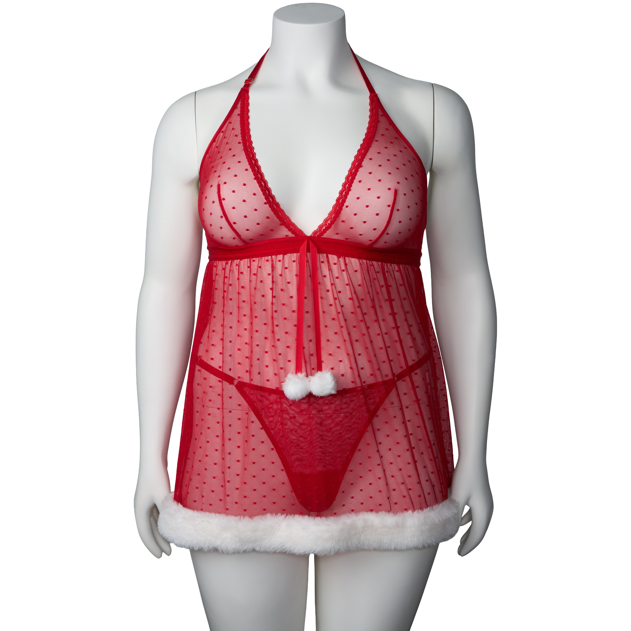 NORTIE Jingle Bells Babydoll- och G-Stringset var 2