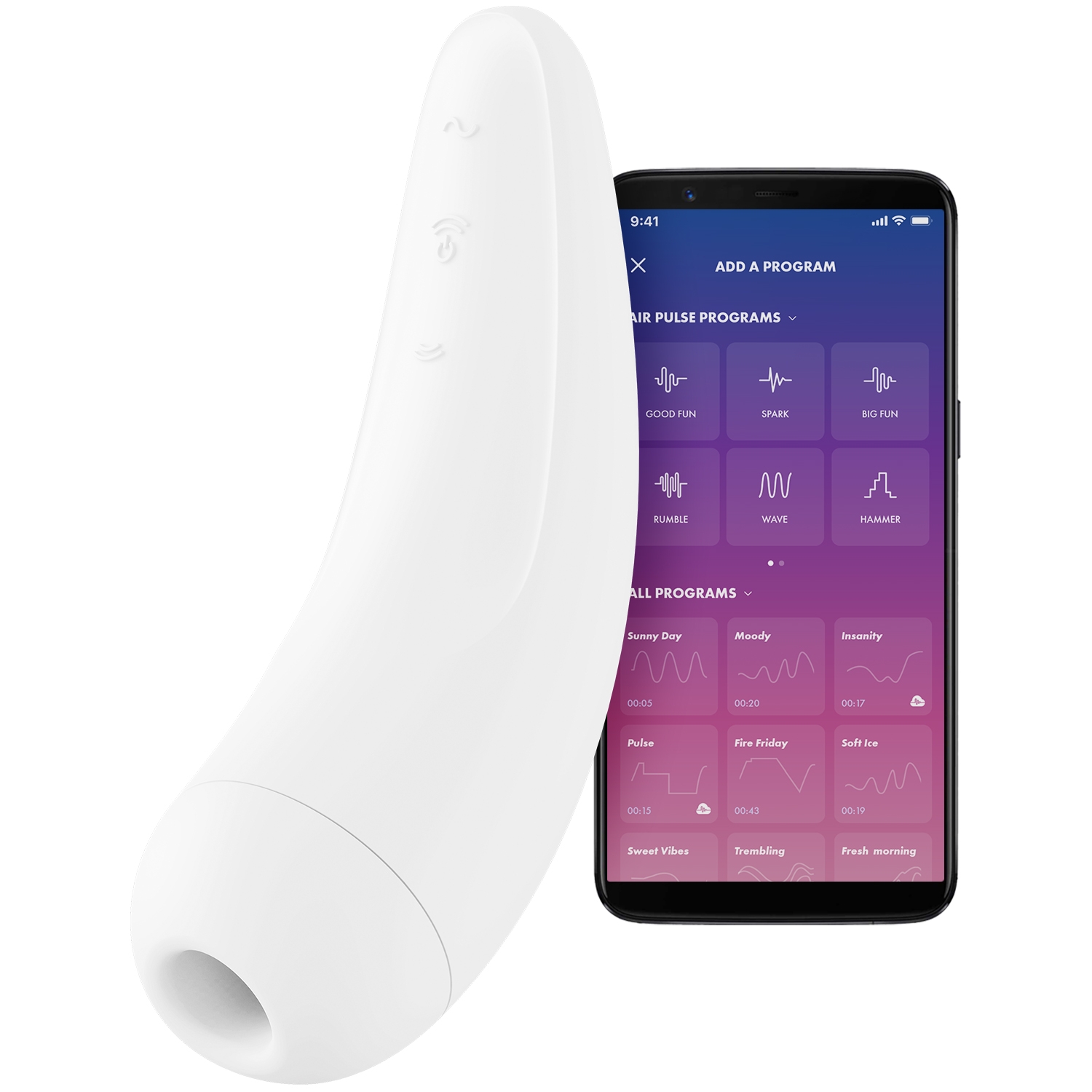 Satisfyer Curvy 2+ App-controlled White Clitoral Stimulator var 1